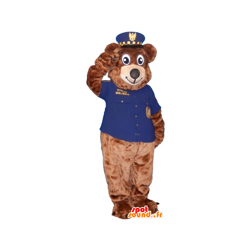 Brun bjørn maskot i sheriff outfit - Spotsound maskot