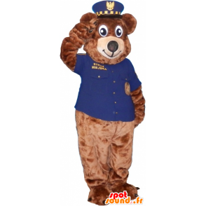 Mascota del oso pardo vestido como sheriff - MASFR032599 - Oso mascota