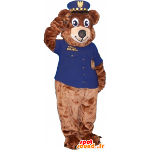 καφέ μασκότ αρκούδα ντυμένη ως σερίφης - MASFR032599 - Αρκούδα μασκότ