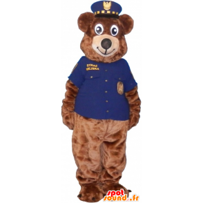 Mascotte d'ours brun en tenue de shérif - MASFR032599 - Mascotte d'ours