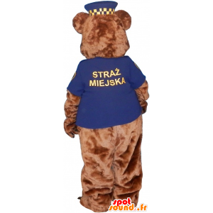 Mascota del oso pardo vestido como sheriff - MASFR032599 - Oso mascota