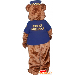 Orso bruno mascotte vestita da sceriffo - MASFR032599 - Mascotte orso