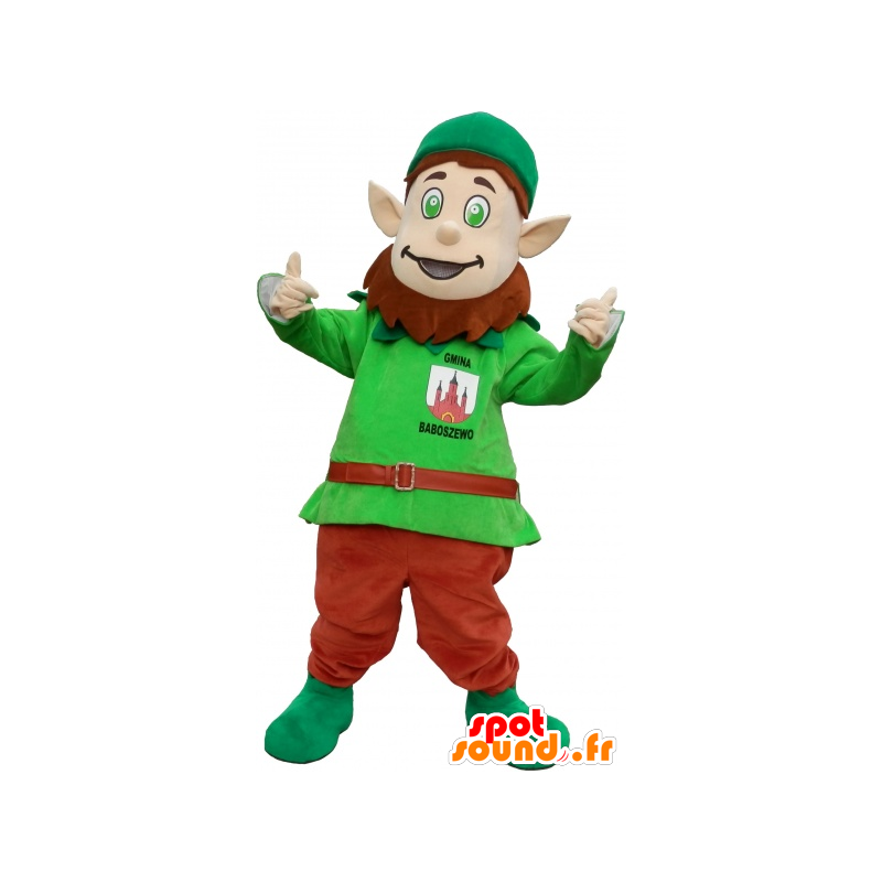 Mascota del Leprechaun con orejas puntiagudas y una tapa - MASFR032600 - Mascotas de Navidad