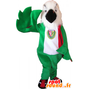 Mascotte d'aigle vert blanc et rouge - MASFR032601 - Mascotte d'oiseaux