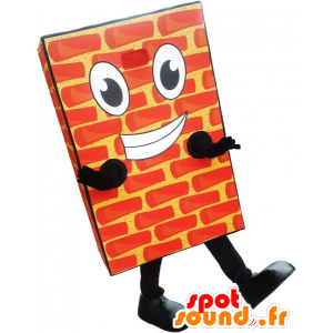 Maskot realistický as úsměvem obří cihlu - MASFR032602 - Maskoti objekty