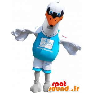 Bílý racek maskot. White Bird Costume - Maskoti oceánu - MASFR032603 - SpotSound.fr