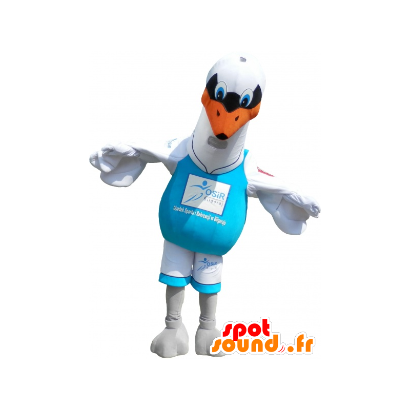 Mascotte de mouette blanche. Costume d'oiseau blanc - MASFR032603 - Mascottes de l'océan