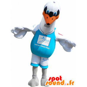 Hvid måge maskot. Hvid fugl kostume - Spotsound maskot