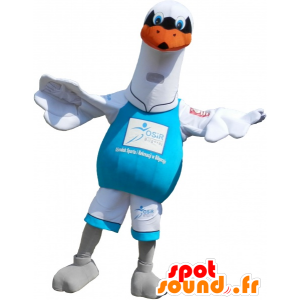 Mascotte de mouette blanche. Costume d'oiseau blanc - MASFR032603 - Mascottes de l'océan