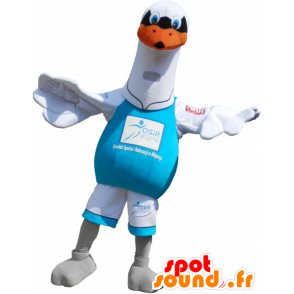 Bílý racek maskot. White Bird Costume - Maskoti oceánu - MASFR032603 - SpotSound.fr