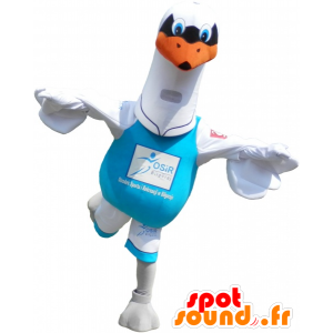 Mascotte de mouette blanche. Costume d'oiseau blanc - MASFR032603 - Mascottes de l'océan