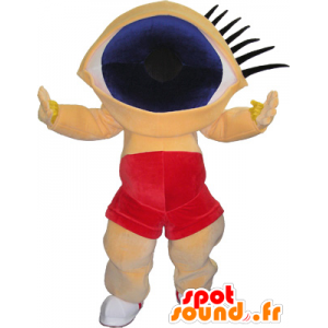 Grappige mens mascotte hoofd met grote ogen - MASFR032604 - man Mascottes