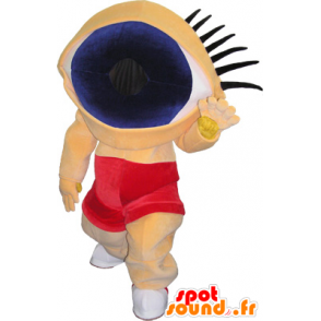 Cabeça engraçada homem mascote com enormes olhos - MASFR032604 - Mascotes homem
