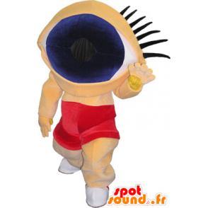 Grappige mens mascotte hoofd met grote ogen - MASFR032604 - man Mascottes