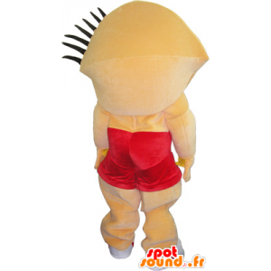 Grappige mens mascotte hoofd met grote ogen - MASFR032604 - man Mascottes