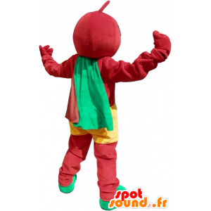 Hel röd maskot för snögubbe med gula shorts - Spotsound maskot