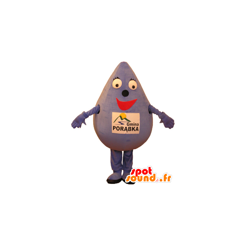 Mascot gota de água gigante e violeta sorrindo - MASFR032614 - Mascotes não classificados