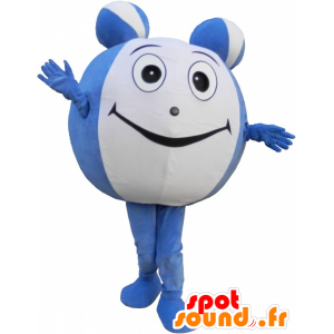 Mascotte de boule bleue et blanche géante. Mascotte ronde - MASFR032615 - Mascottes d'objets