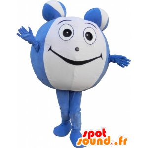 Mascot bola azul e branco gigante. mascote rodada - MASFR032615 - objetos mascotes