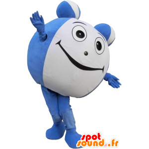 Mascot riesige blaue und weiße Kugel. Runde Maskottchen - MASFR032615 - Maskottchen von Objekten