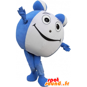 Mascotte gigante palla blu e bianco. mascotte rotonda - MASFR032615 - Mascotte di oggetti