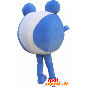 Mascotte de boule bleue et blanche géante. Mascotte ronde - MASFR032615 - Mascottes d'objets