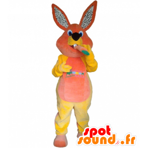 Plys kanin maskot med en gulerod - Spotsound maskot