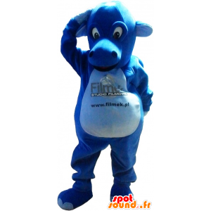 Niebieski smok maskotka, wielkie i imponujące - MASFR032621 - smok Mascot