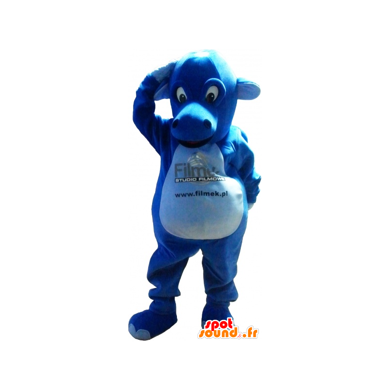 Blue dragon mascot, giant and impressive - MASFR032621 - Dragon mascot