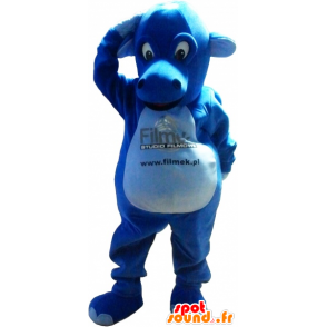 Blue dragon mascot, giant and impressive - MASFR032621 - Dragon mascot