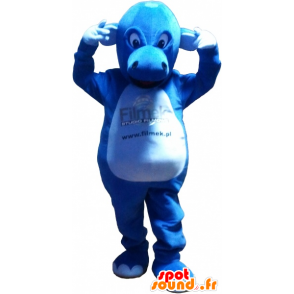 Blue dragon mascot, giant and impressive - MASFR032621 - Dragon mascot