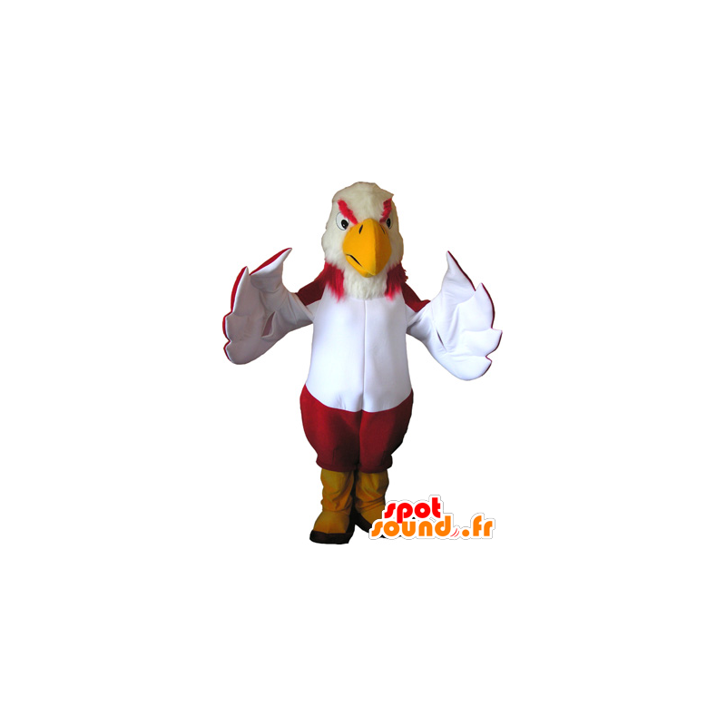 Mascotte de vautour coloré avec des bottes jaunes - MASFR032625 - Mascotte d'oiseaux