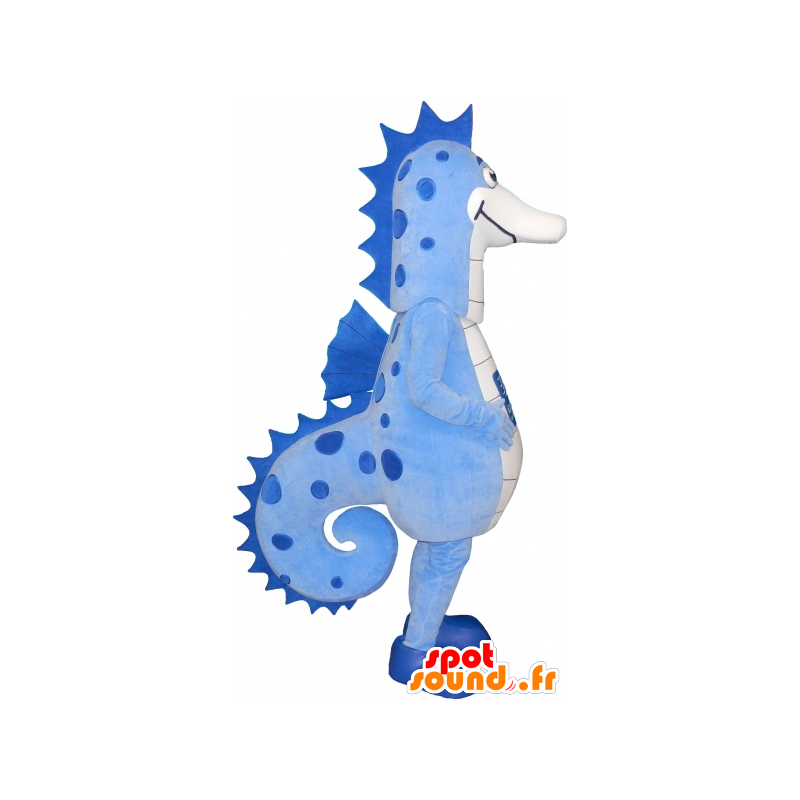 Mascotte d'hippocampe bleu et blanc, géant - MASFR032626 - Mascottes Hippopotame