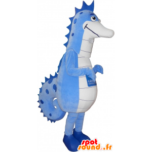 Azul mascote e cavalo-marinho branco, gigante - MASFR032626 - hipopótamo Mascotes