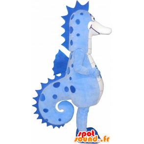 Mascot blå og hvit sjø hest, gigantiske - MASFR032626 - Hippo Maskoter
