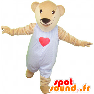 Mascotte orsacchiotto pigiama beige - MASFR032627 - Mascotte orso