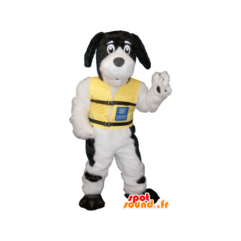 Biały pies maskotka z czarnymi plamami - MASFR032632 - dog Maskotki