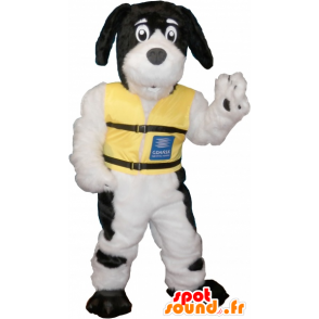 Mascote cão branco com manchas pretas - MASFR032632 - Mascotes cão