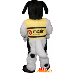 Hvit hund maskot med svarte flekker - MASFR032632 - Dog Maskoter