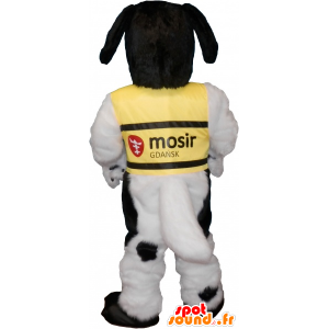 Valkoinen koira maskotti mustia - MASFR032632 - koira Maskotteja