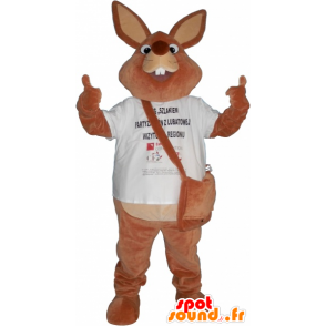 Mascote coelho castanho gigante com um saco - MASFR032633 - coelhos mascote