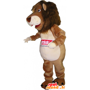 Brown and beige lion mascot - MASFR032634 - Lion mascots