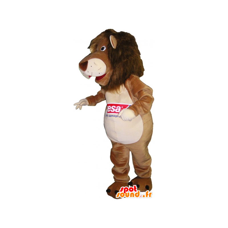 Braun und beige Löwe Maskottchen - MASFR032634 - Löwen-Maskottchen