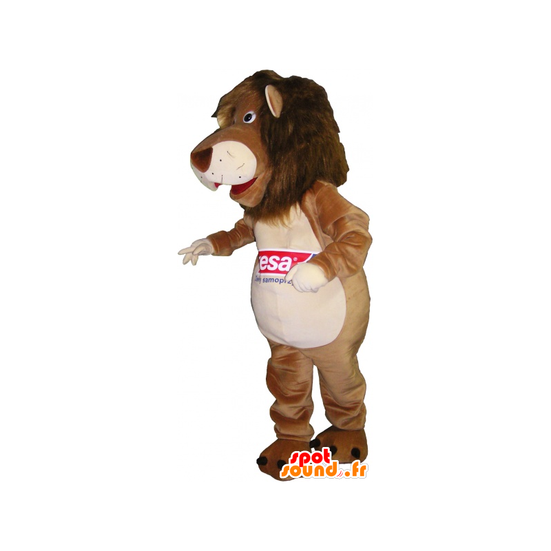 Brown and beige lion mascot - MASFR032634 - Lion mascots