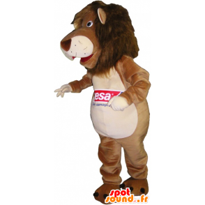 Bruin en beige leeuw mascotte - MASFR032634 - Lion Mascottes