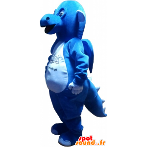 Gigante mascote dragão azul - MASFR032635 - Dragão mascote
