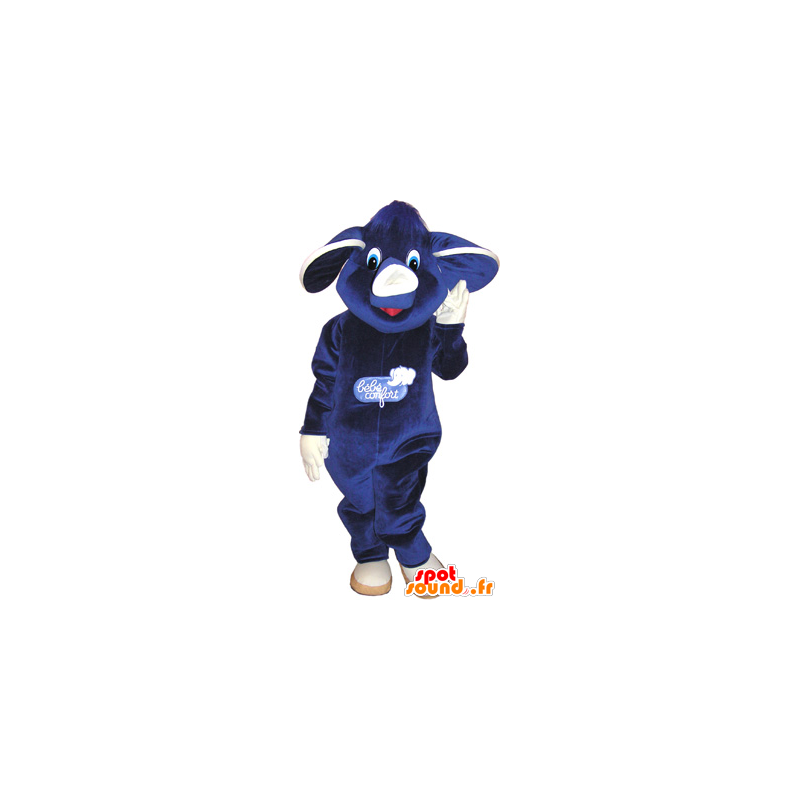 Mascot elefante púrpura y azul muy lindo - MASFR032636 - Mascotas de elefante