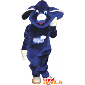 Mascot molto simpatico elefante viola e blu - MASFR032636 - Mascotte elefante