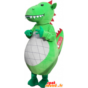 Gigante e impressionante mascotte drago verde - MASFR032638 - Mascotte drago