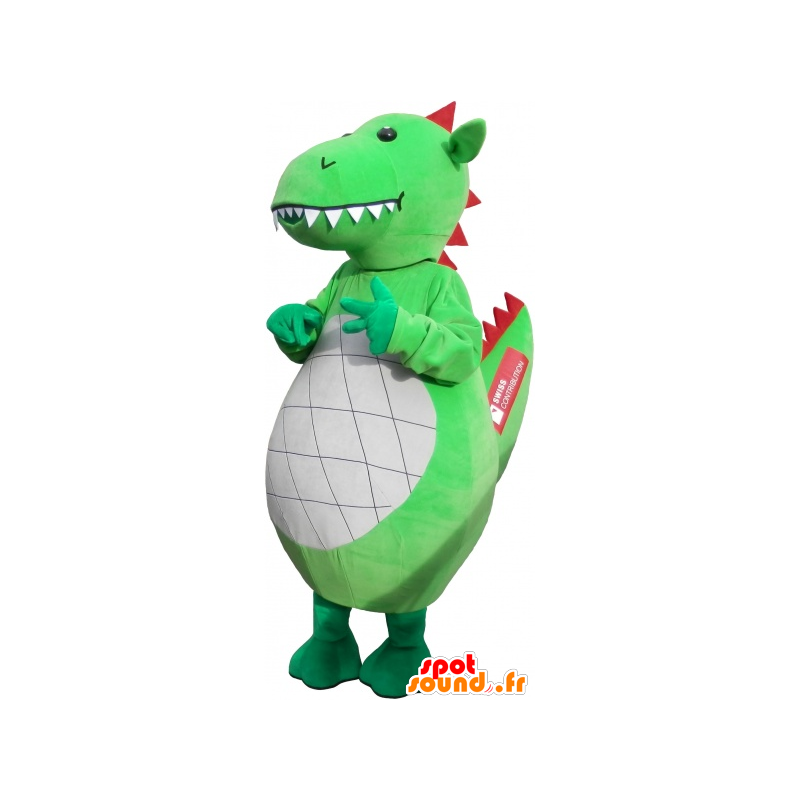 Gigante e impressionante mascotte drago verde - MASFR032638 - Mascotte drago
